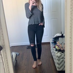 PRIMARK HIGH WAISTED RIPPED SKINNY JEANS